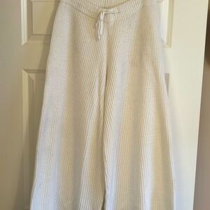 Elegant Knit Wide-Leg Pants in Ivory